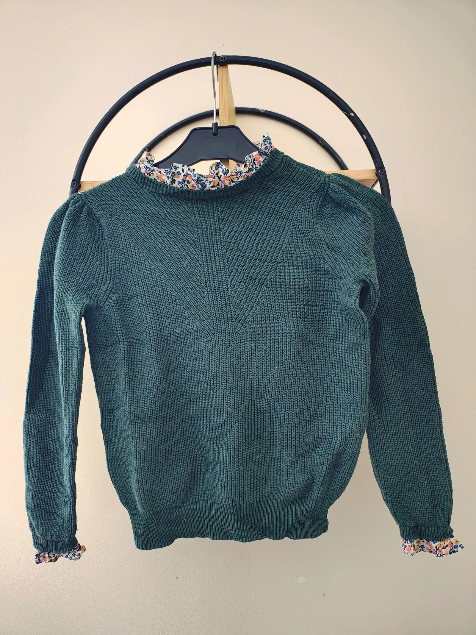 8 ans pull vert Vertbaudet a col 